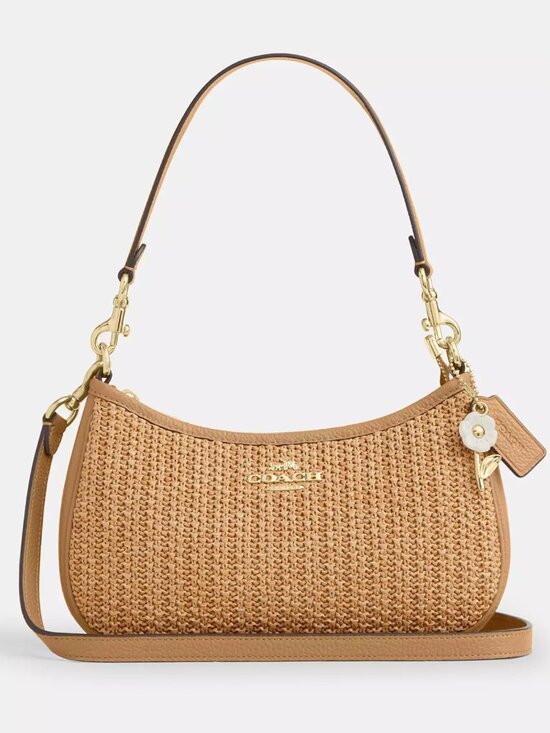 Coach Handbags - COACH CEC43 Teri Shoulder Bag With Charm straw/Im/Toast Leather *SEALED*
